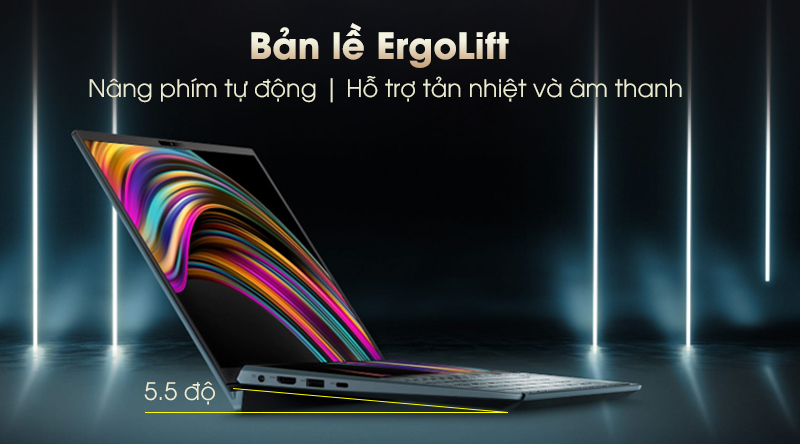 Bản lề của laptop Asus ZenBook Duo UX481F Laptop Asus ZenBook Duo UX481F tự động nâng phím