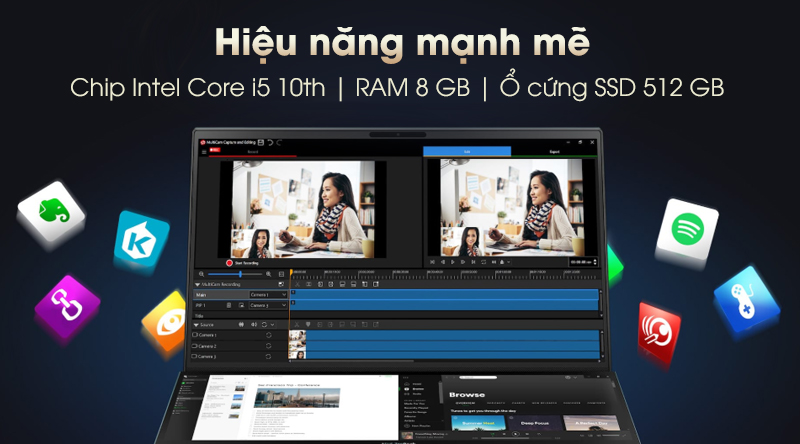 Laptop Asus ZenBook Duo UX481F có cấu hình khỏe Laptop Asus ZenBook Duo UX481F có cấu hình khỏe