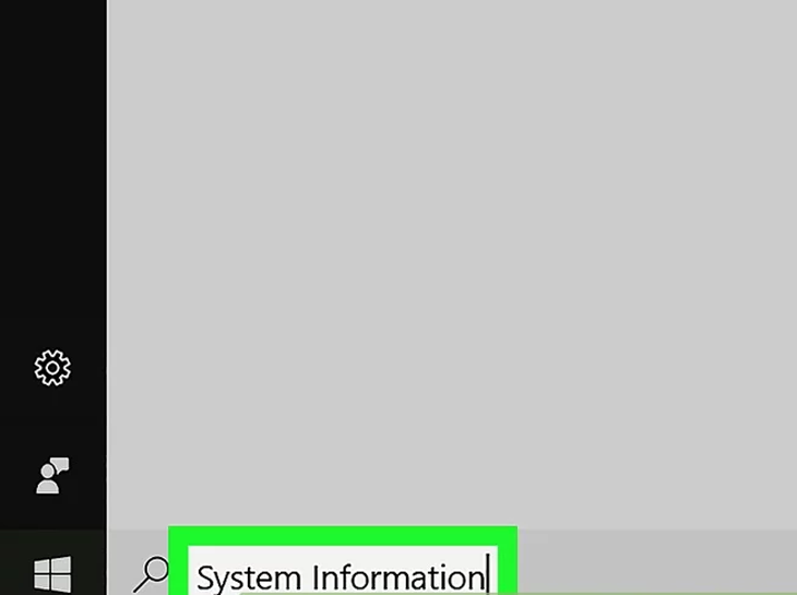 Gõ tìm System Information