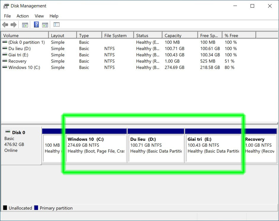 Cách gộp ổ đĩa trong Windows 10 03 Cách gộp ổ đĩa trong Windows 10 03