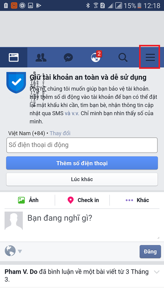 Hướng dẫn đổi tên trang chủ Facebook 1 chữ cái bất kỳ Hướng dẫn đổi tên facebook 1 chữ trên điện thoại di động