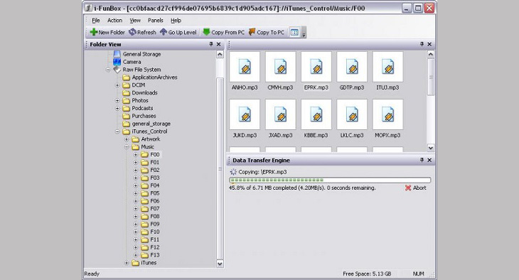Kết nối bằng iFunbox