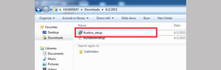 Kết nối bằng iFunbox