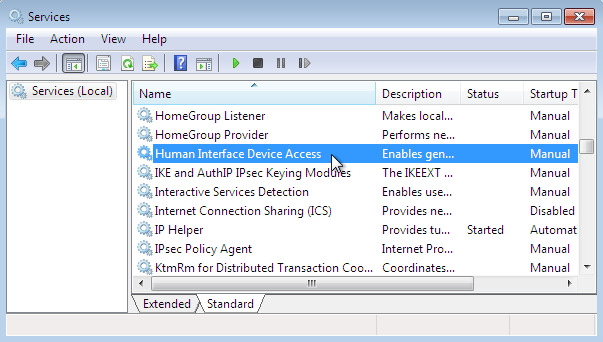 Human Interface Device Service - Laptop98