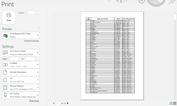 Cách in nhiều Sheet trong Excel cực đơn giản Nhấn Print để in