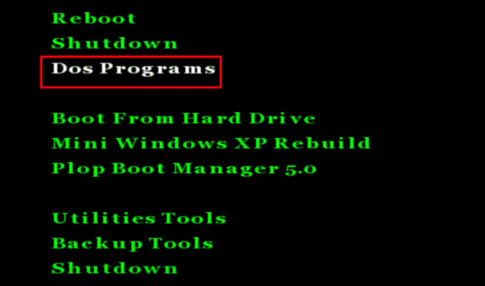 Chọn Dos Programs Chọn Dos Programs