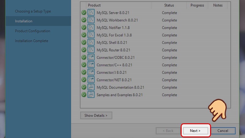 Đợi một chút để chương trình kiểm tra cài đặt và chọn Next Đợi một chút để chương trình kiểm tra cài đặt và chọn Next