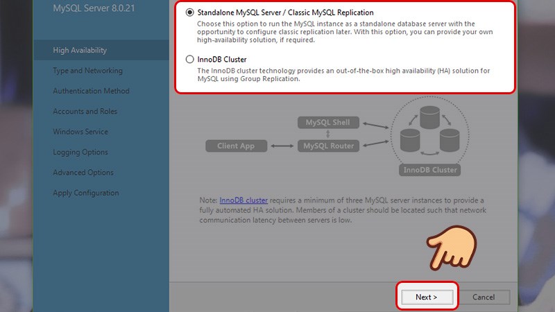 Chọn tính khả dụng cho nhu cầu cài đặt, chọn Next Chọn tính khả dụng cho nhu cầu cài đặt, chọn Next