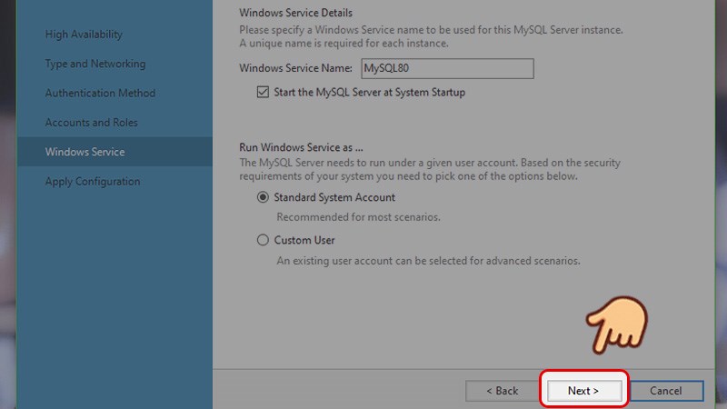 Chọn Next. Chọn Next.