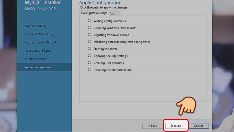 Ở mục Áp dụng cấu hình (apply configuration), chọn Execute để áp dụng Ở mục Áp dụng cấu hình (apply configuration), chọn Execute để áp dụng