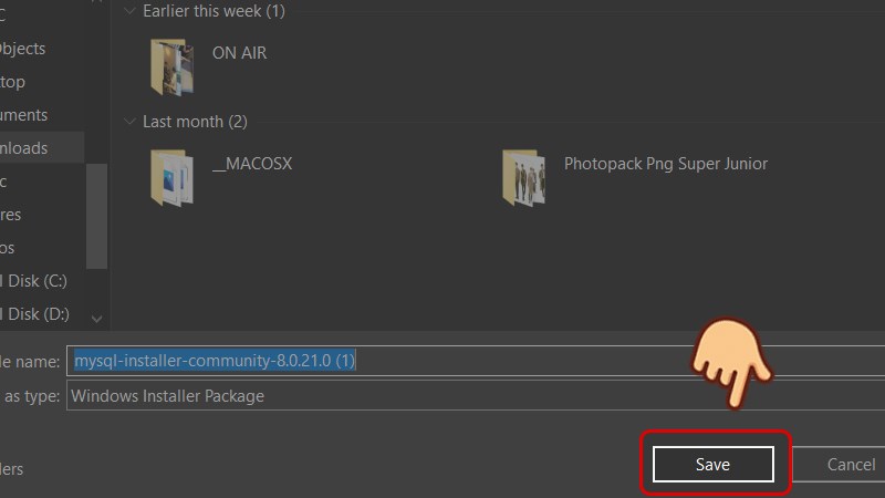 Chọn nơi tải về và chọn Save Chọn nơi tải về và chọn Save