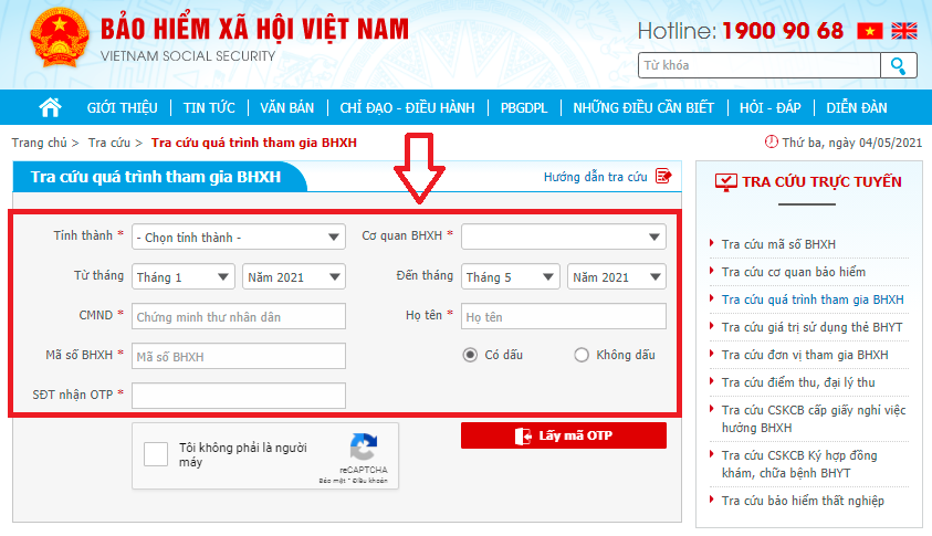 Cách tra cứu quá trình tham gia BHXH đơn giản, miễn phí cho người lao động và doanh nghiệp Người lao động điền đầy đủ thông tin để tra cứu BHXH.