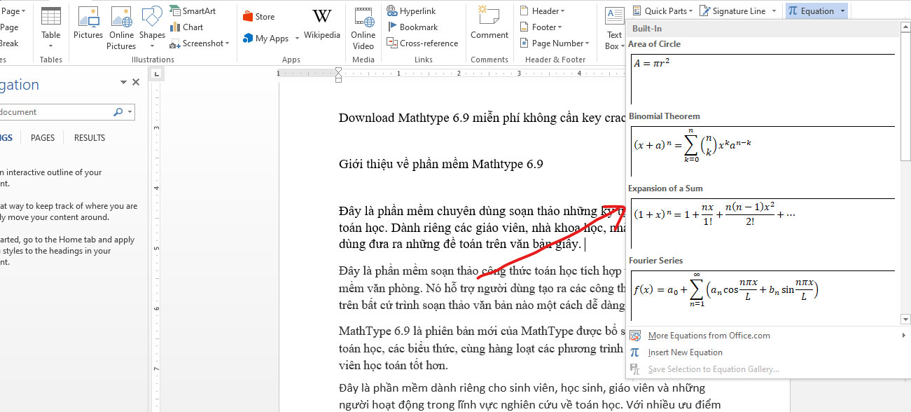 Download Mathtype 6.9 full crack mới nhất năm 2021 Soạn công thức toán bằng Equation trên word