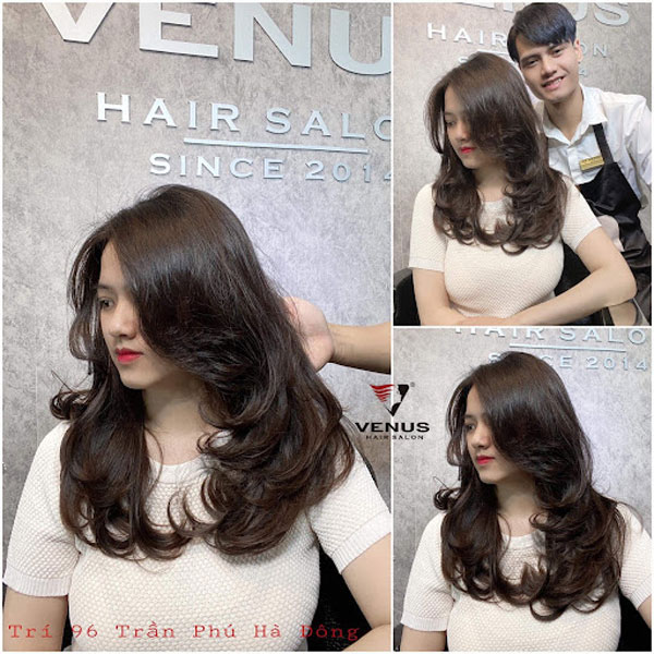 Tóc layer nữ sau khi được tạo mẫu tại Venus Hairsalon