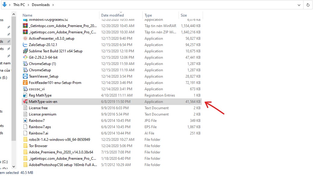 Click vào file Mathtype-win-en để bắt đầu cài đặt Click vào file Mathtype-win-en để bắt đầu cài đặt