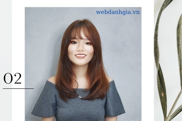 Tóc layer nữ màu nâu phong Tóc layer nữ màu nâu phong