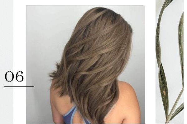 Tóc layer nữ màu nâu tây Tóc layer nữ màu nâu tây