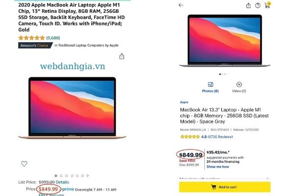 Giá của Macbook Air 2020 giảm đáng kể Giá của Macbook Air 2020 giảm đáng kể