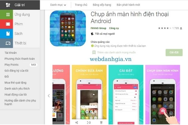 Ứng dụng chụp ảnh màn hình android Ứng dụng chụp ảnh màn hình android