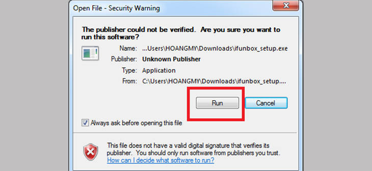 Kết nối bằng iFunbox