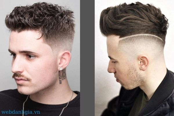 Tóc undercut xoăn kẻ viền Tóc undercut xoăn kẻ viền