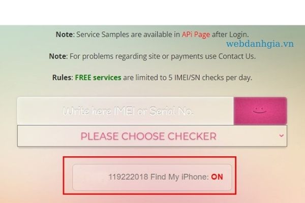 Trạng thái on khi check trên app Trạng thái on khi check trên app